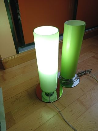 1 Lámpara Mesita Cristal Verde