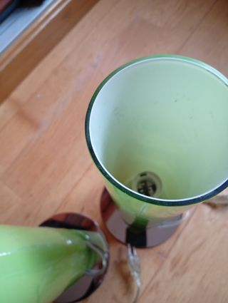 1 Lámpara Mesita Cristal Verde