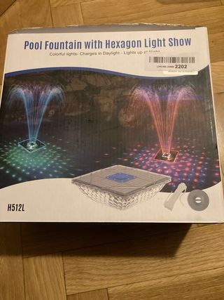 Fontana per piscina esagonale con luci