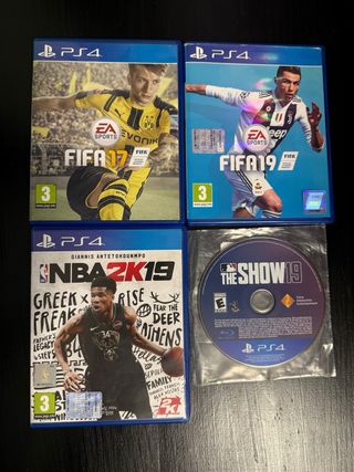 Lotto Giochi PS4: FIFA 17, 19, NBA 2K19, The Show