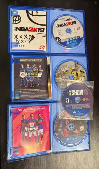 Lotto Giochi PS4: FIFA 17, 19, NBA 2K19, The Show