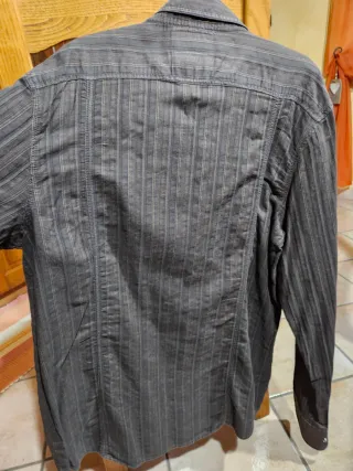 Camicia a righe marrone/grigio