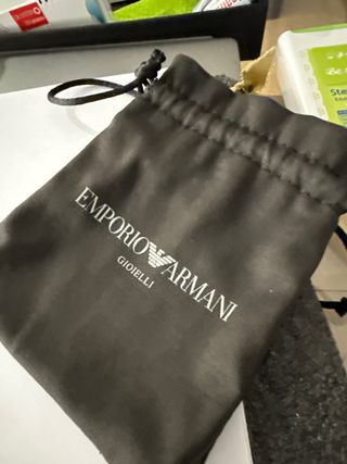 Collar Emporio Armani Mujer onix y acero