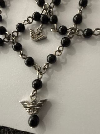 Collar Emporio Armani Mujer onix y acero