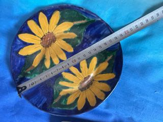 Plato decorativo cerámica girasoles
