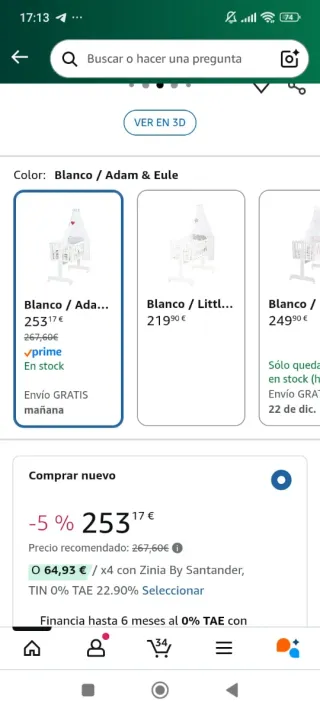 Mecedora y Minicuna Rosa