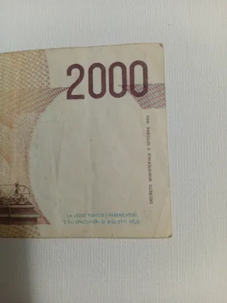 Banconota 2000 Lire Banca d'Italia