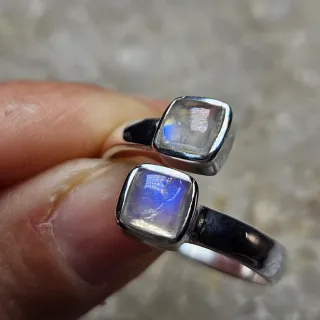 Anillo Plata 925 Piedra Luna Ajustable