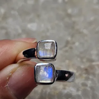 Anillo Plata 925 Piedra Luna Ajustable