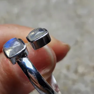 Anillo Plata 925 Piedra Luna Ajustable