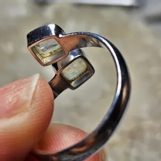 Anillo Plata 925 Piedra Luna Ajustable