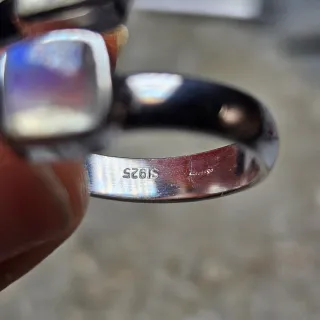 Anillo Plata 925 Piedra Luna Ajustable