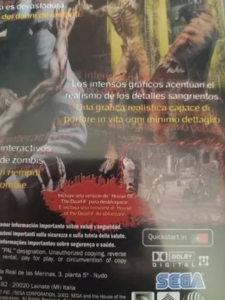 THE HOUSE OF THE DEAD 3 XBOX SEGA