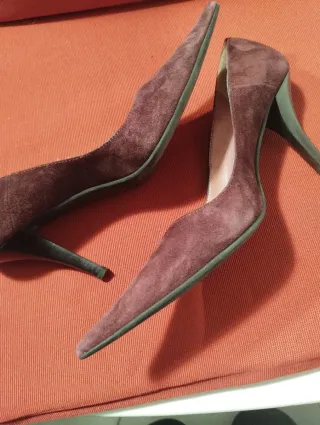 Scarpe camoscio bordeaux donna Tg 36