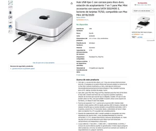 Mac mini M1 Apple Gris/Plata + Docking Station