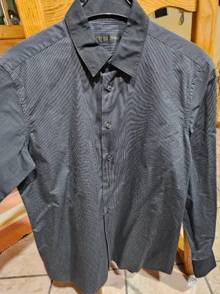 Camicia TREND CAFE a righe nere MADE IN ITALY