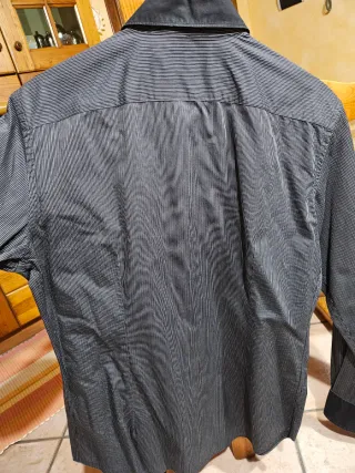 Camicia TREND CAFE a righe nere MADE IN ITALY