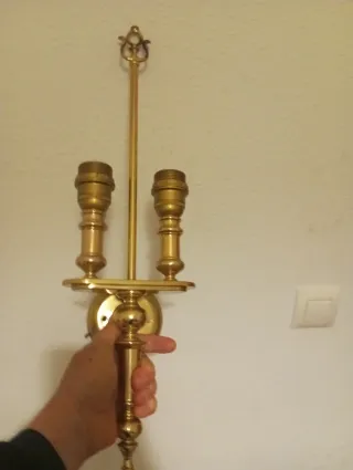 Applique da parete in ottone vintage anni '70