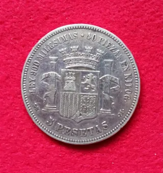 Moneda 5 Pesetas 1.870 España
