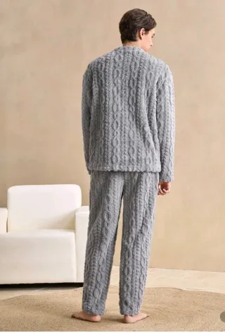 Pijama Hombre Franela Gris Shein