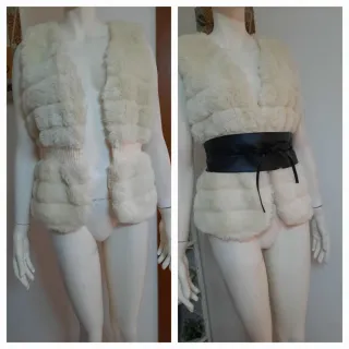 Gilet in pelliccia ecologica bianco