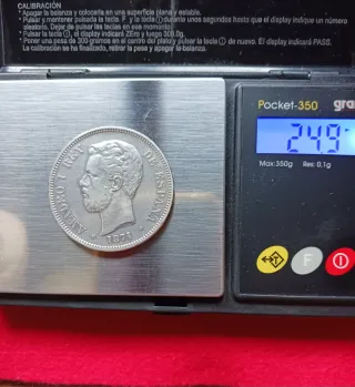 Moneda 5 Pesetas 1871 Amadeo I