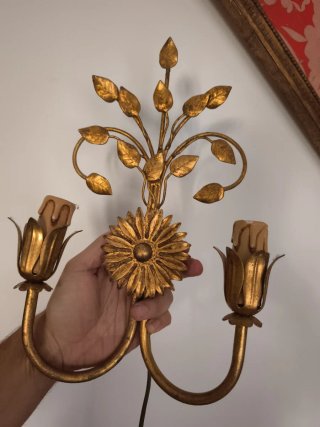 Apliques italianos vintage dorados