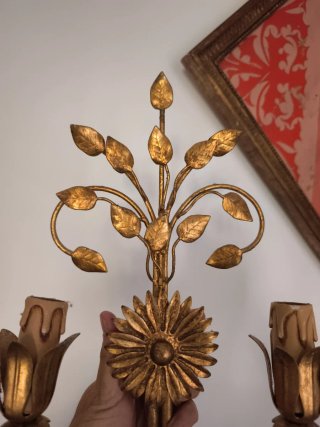 Apliques italianos vintage dorados