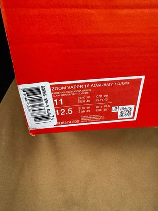 Nike Zoom Vapor Edge Botas Fútbol Talla 44