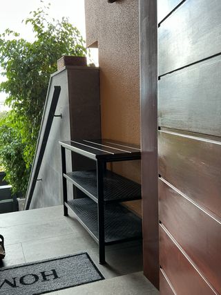 Banco zapatero metálico negro