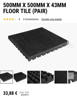 Loseta de Caucho Nuevas 500x500x43mm Rogue