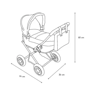 Carrito de bebé rosa y azul