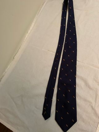 Cravatta pura seta blu e oro