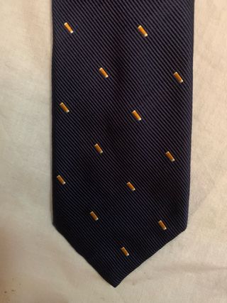 Cravatta pura seta blu e oro