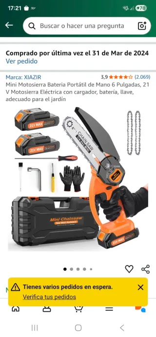 Mini Motosierra Eléctrica XIAZIR 6