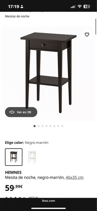 Mesita de noche de madera negra