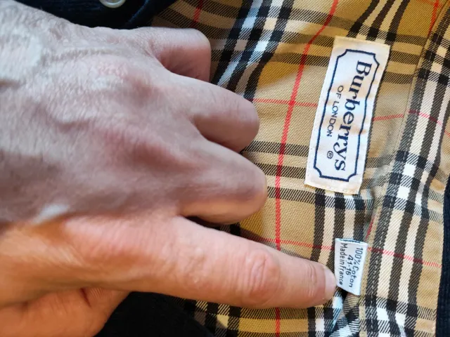 Camisa Burberry Pana Azul Talla L Hombre Nueva