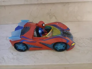 Coche y muñeco Spiderman articulado, tamaño grande