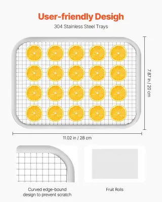Disidratatore Alimentare 6 Vassoi in Acciaio Inox