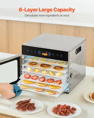 Disidratatore Alimentare 6 Vassoi in Acciaio Inox