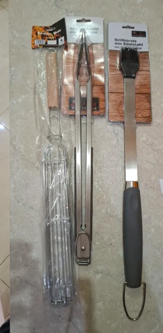 Set 3 pz attrezzi barbecue