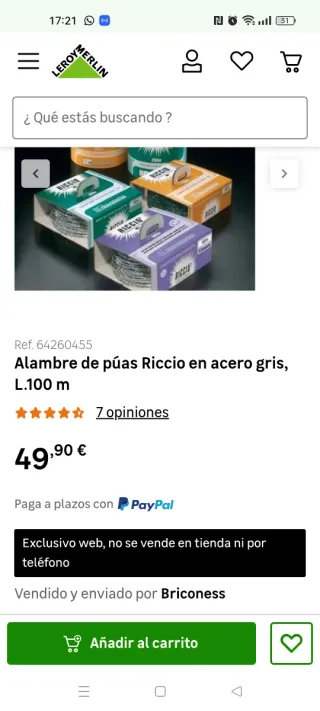 Alambre de púas 100m RICCIO