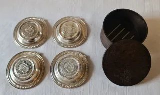 4 Ceniceros Alpaca Moneda 5 Pesetas con estuche