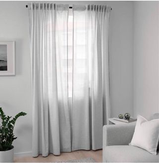 Cortinas Ikea Hannalill Gris (2x) 100% Algodón