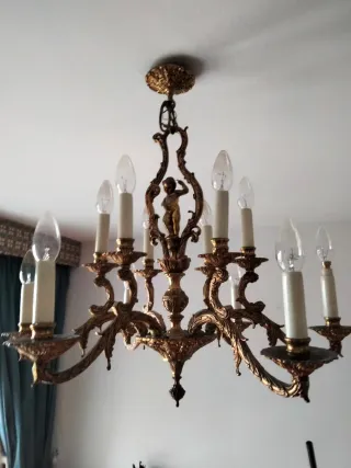 Lámpara de techo de bronce estilo clásico