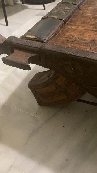 Mesa India Antigua Madera y Metal 1920