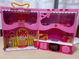 Maleta de juguete cocina rosa y roja