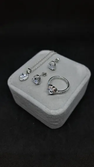 Conjunto de Joyas Plata Corazón