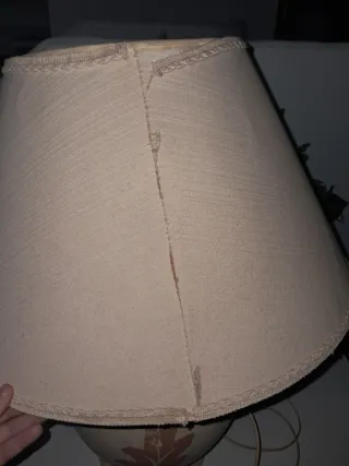 Lámpara de mesa terracota y tela