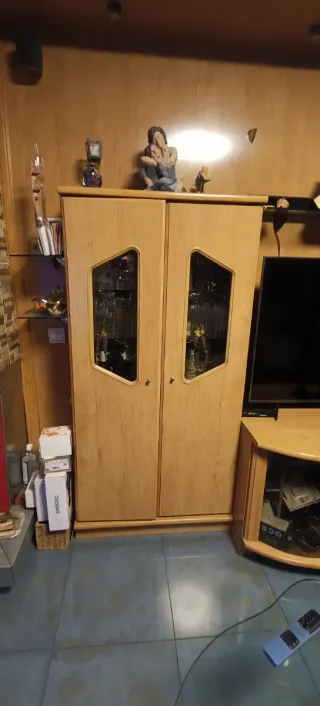 Mueble modular salón madera color haya